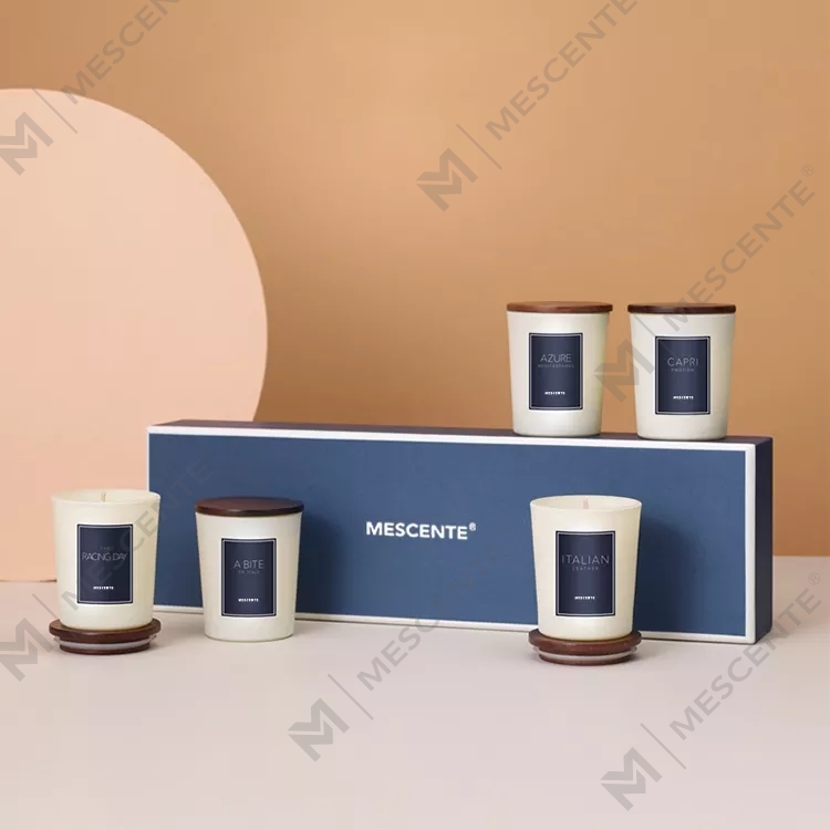 M&scent engros private label duft olje duftlys luksus med lokk, aromaterapi lys
