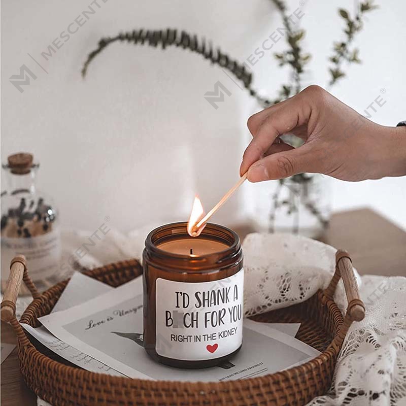 M&Scent 100 % naturlig voks juleduftlys til hjemmet Gavesett, duftlys i glasskrukke med metalllokk