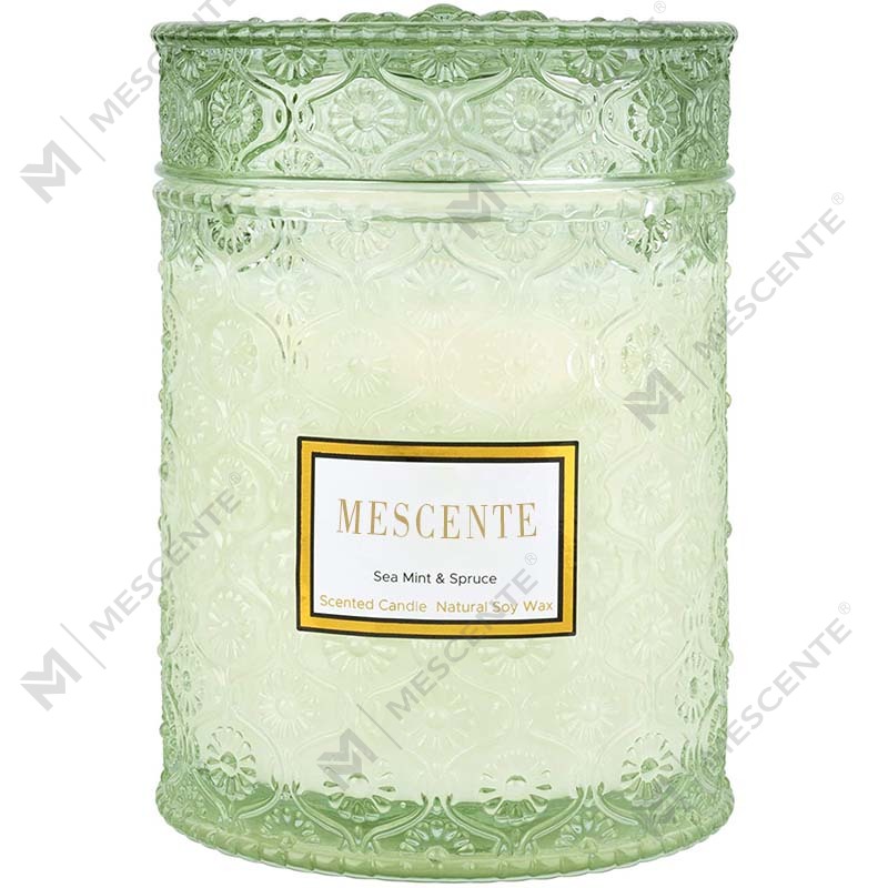 M&S cent Hjemmelaget Eucalyptus Spearmint Soy Voks Tørket Flower Scent Spa Candle