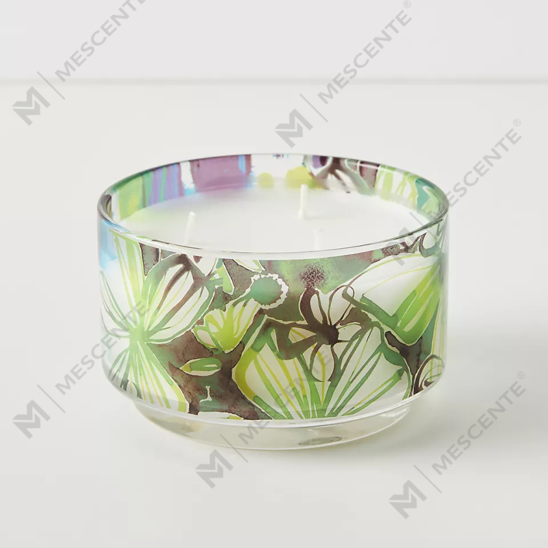 M&Scent Luxury Custom Decoration Private Label 3 Wick A Sunday Painter Glass Krystallduftende soyavokslys