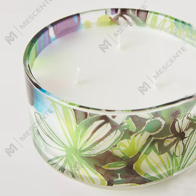 M&Scent Luxury Custom Decoration Private Label 3 Wick A Sunday Painter Glass Krystallduftende soyavokslys