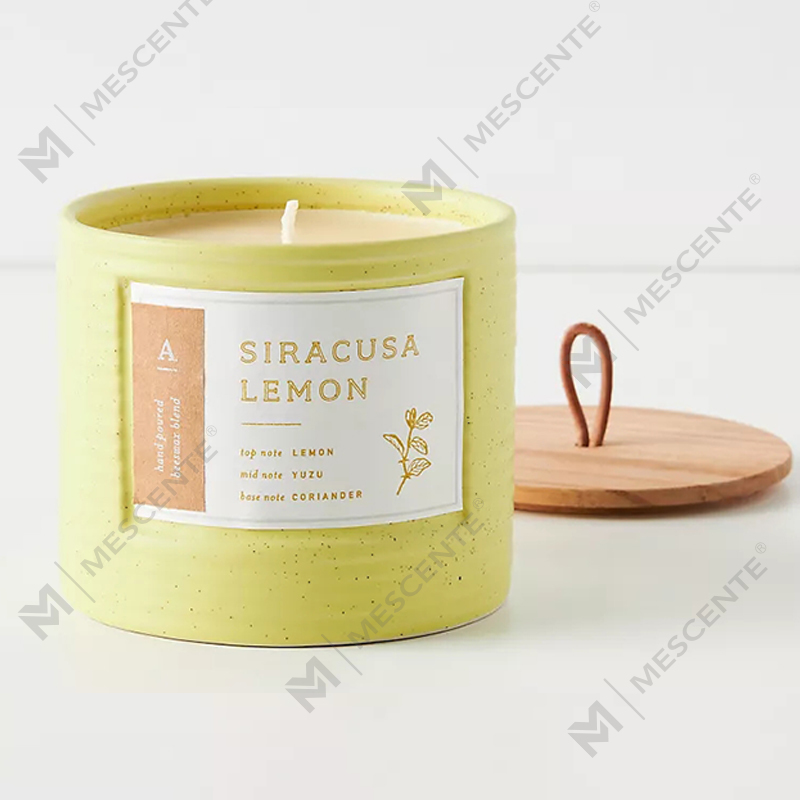 M&Scent Private Label fargede keramiske krukker Duftende soyavoks Chic stearinlys