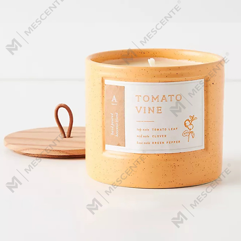 M&Scent Private Label fargede keramiske krukker Duftende soyavoks Chic stearinlys