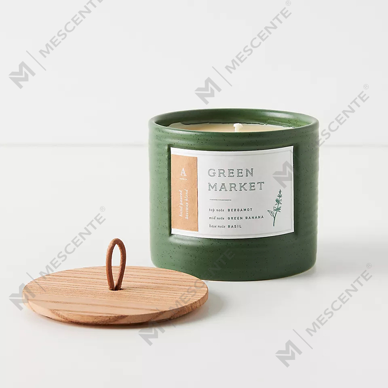 M&Scent Private Label fargede keramiske krukker Duftende soyavoks Chic stearinlys