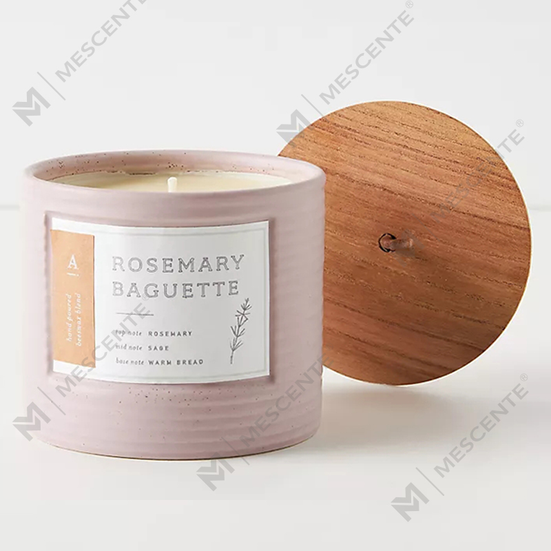 M&Scent Private Label fargede keramiske krukker Duftende soyavoks Chic stearinlys