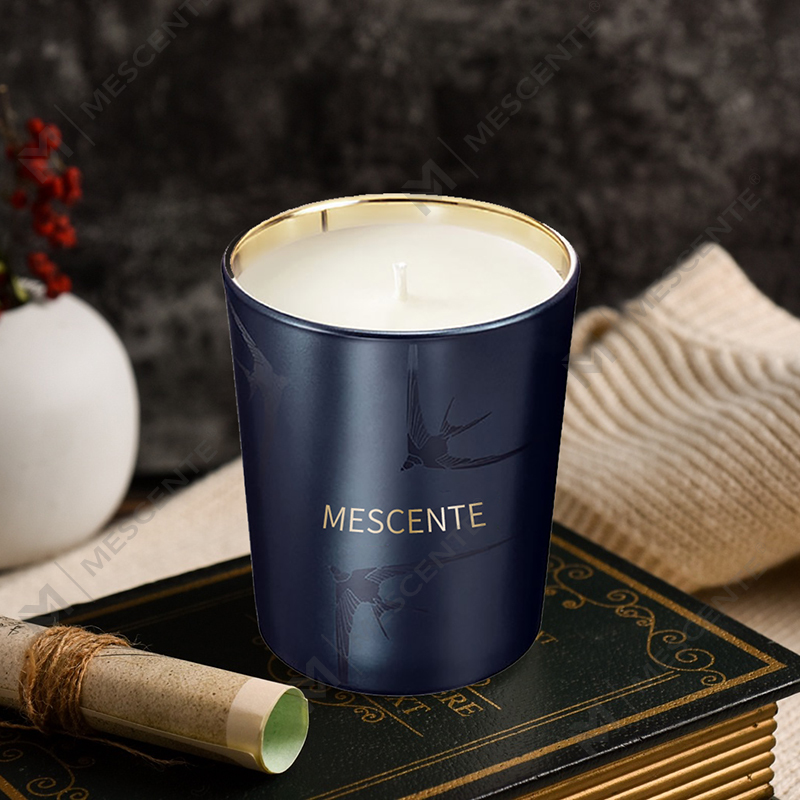 M&Scent håndlaget luksus glassholder søyle Vanilje duftlys med krystaller