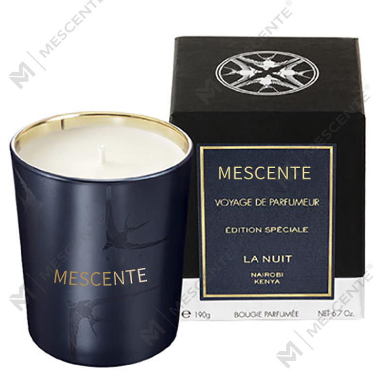 M&Scent håndlaget luksus glassholder søyle Vanilje duftlys med krystaller