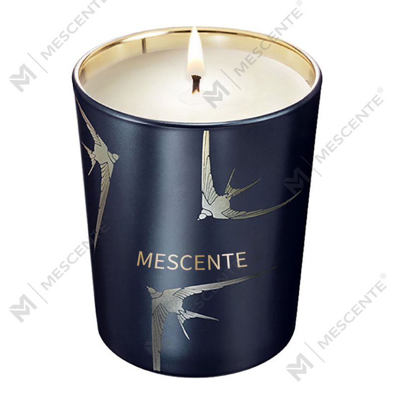 M&Scent håndlaget luksus glassholder søyle Vanilje duftlys med krystaller