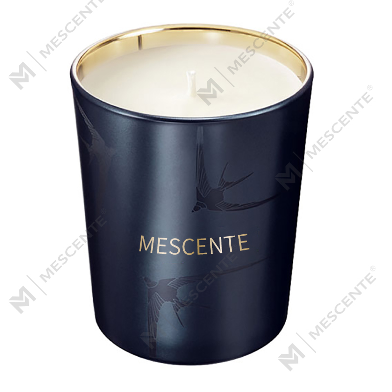 M&Scent håndlaget luksus glassholder søyle Vanilje duftlys med krystaller