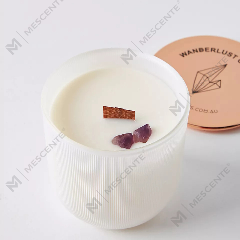 Engros luksus marmor skinnende logo Krystallinfundert perle Chakra Aromaterapi Duftende soyavokslys