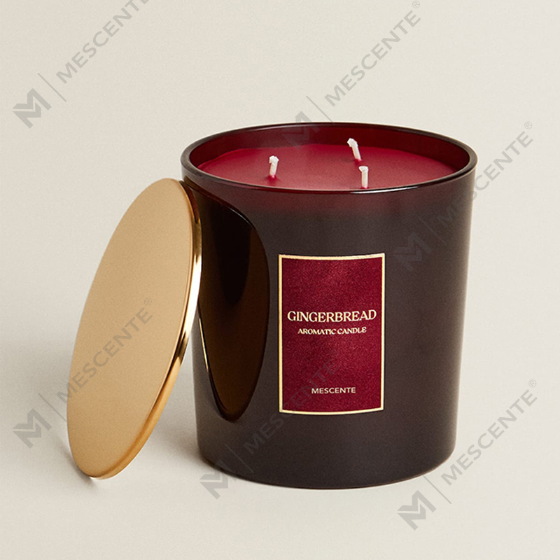 M&Scent Custom Luxury 3 Wicks stearinlys Personlig privat etikett svart matt glass duftlys