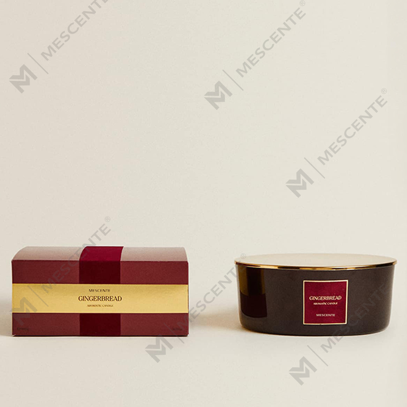 M&Scent Custom Luxury 3 Wicks stearinlys Personlig privat etikett svart matt glass duftlys