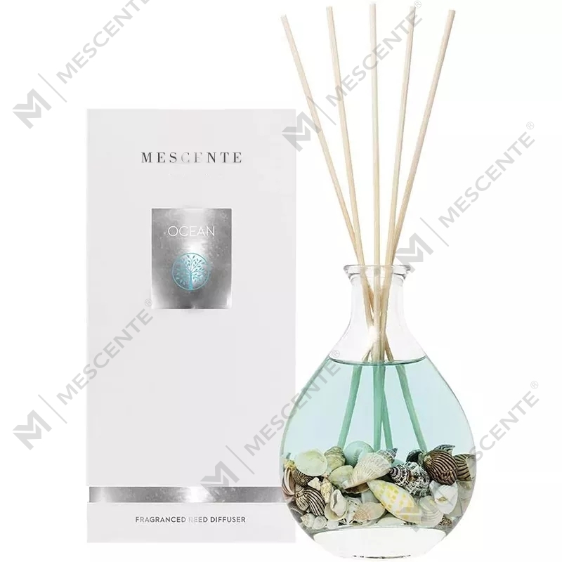M&Scent engros luksus private label glassflaske rottingpinne siv diffusersett med propp